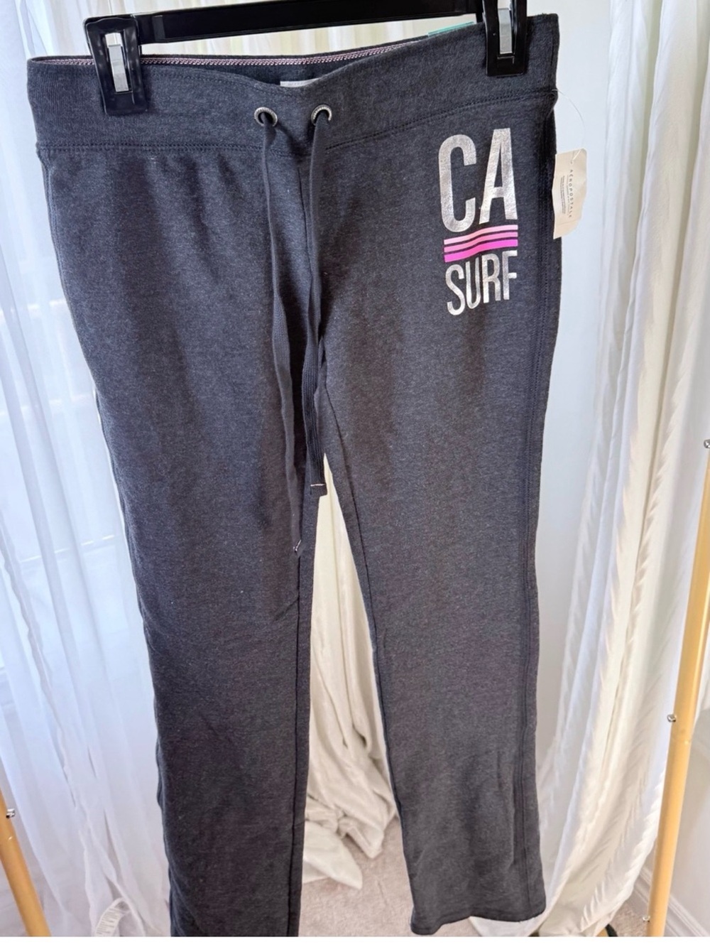 Aeropostale Surf Charcoal Drawstring Lounge Pants